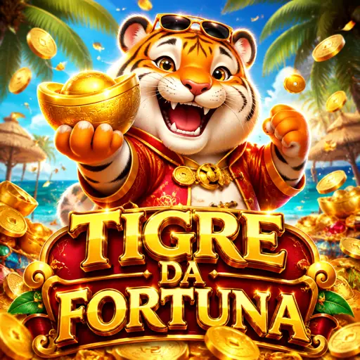 Tigre dourado do slot Fortune Tiger em fundo vermelho
